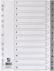 Q-CONNECT - tabs, A4, PP, 11-hole perforation, with index sheet, set of 1-12, gray