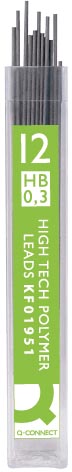 Q-CONNECT - mines de crayon 0,3 mm HB étui de 12 pièces
