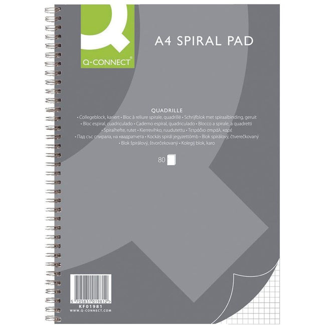Q-CONNECT - lecture pad, ft A4, 80 sheets, squared 5 mm