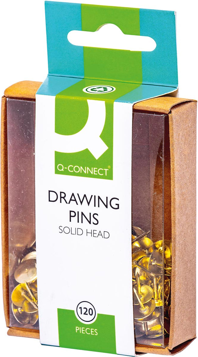 Q-CONNECT - puntine da disegno, scatola da 120 pezzi, ottone