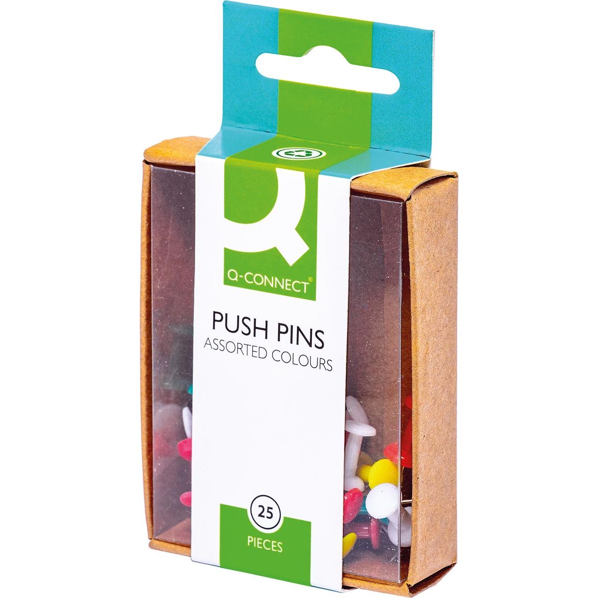 Q-CONNECT - spille per bacheca, scatola da 25 pezzi, colori assortiti