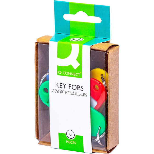 Q-CONNECT - portachiavi, confezione da 6, colori assortiti