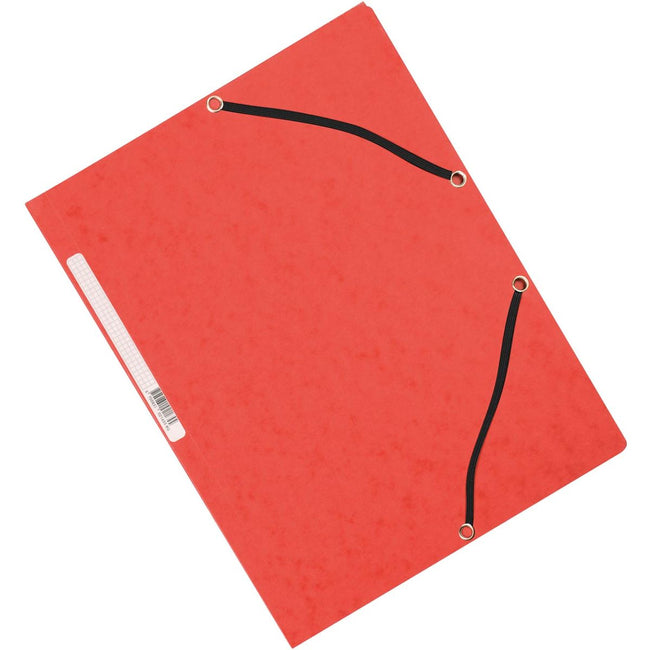 Q-CONNECT -   elastomap, A4, 3 kleppen en elastieken, karton, rood