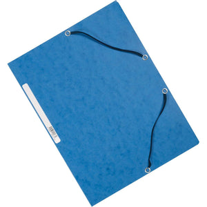 Q-CONNECT - Elasto-Ordner, A4, 3 Klappen und Gummibänder, Karton, blau
