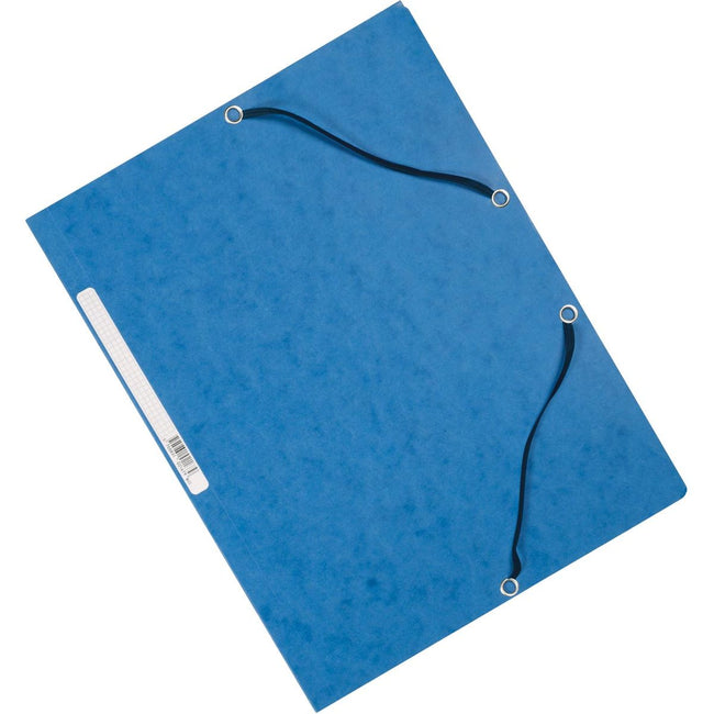 Q-CONNECT -   elastomap, A4, 3 kleppen en elastieken, karton, blauw
