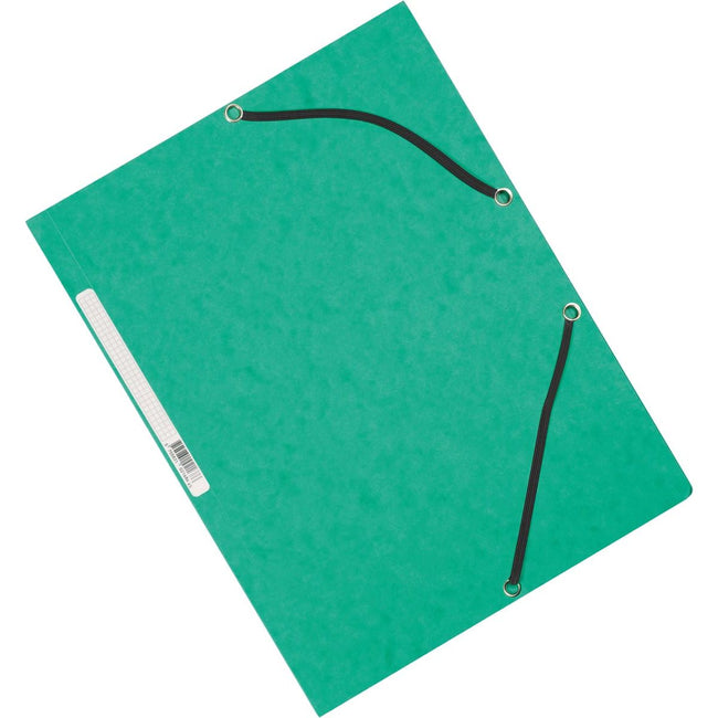 Q-CONNECT -   elastomap, A4, 3 kleppen en elastieken, karton, groen