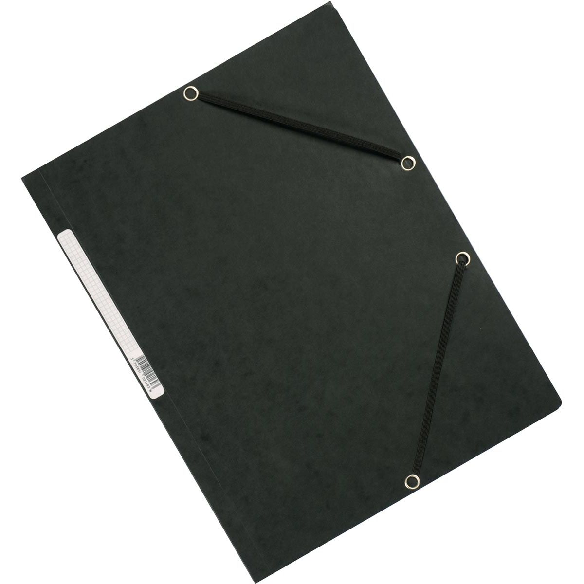 Q-CONNECT - cartellina elasto, A4, 3 lembi ed elastici, cartoncino, nero