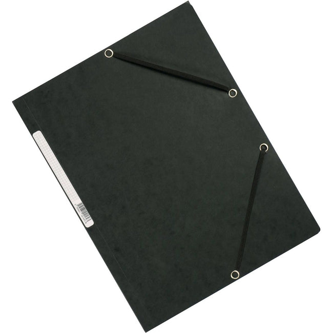 Q-CONNECT -   elastomap, A4, 3 kleppen en elastieken, karton, zwart