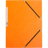Q-CONNECT - elasto folder, A4, 3 flaps and elastic bands, cardboard, orange