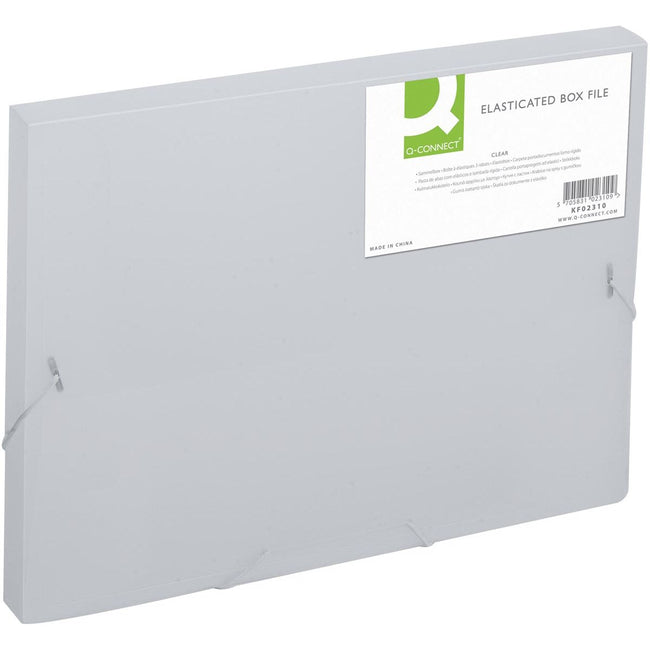 Q-CONNECT -   elastobox, met elastieken, A4, rug 25 mm, transparant