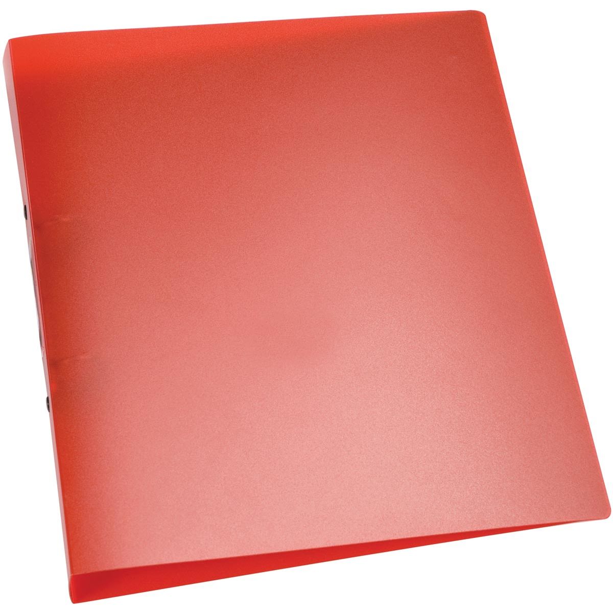 Q-CONNECT -   ringmap, PP, 2 ringen, 25 mm, transparant rood