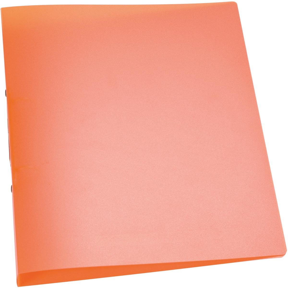 Q-CONNECT - carpeta de anillas, PP, 2 anillas, 25 mm, naranja transparente