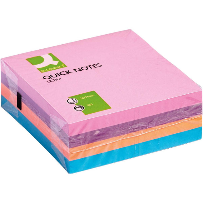 Q-CONNECT - Quick Notes, ft 76 x 76 mm, 320 fogli, colori assortiti