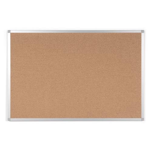 Q-CONNECT - bacheca in sughero, con cornice in alluminio, 60 x 45 cm