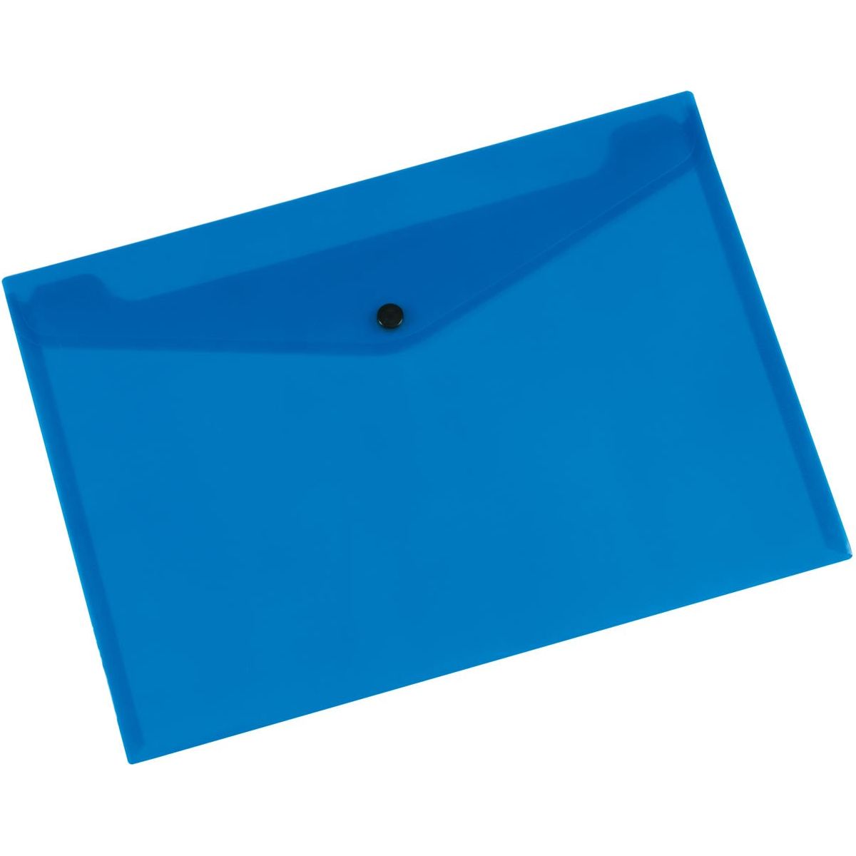 Folder de document Q-Connect-Q-Connect, A4, PP transparent, fermeture du bouton-poussoir, bleu