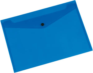 Q-CONNECT - document folder, A4, transparent PP, push button closure, blue