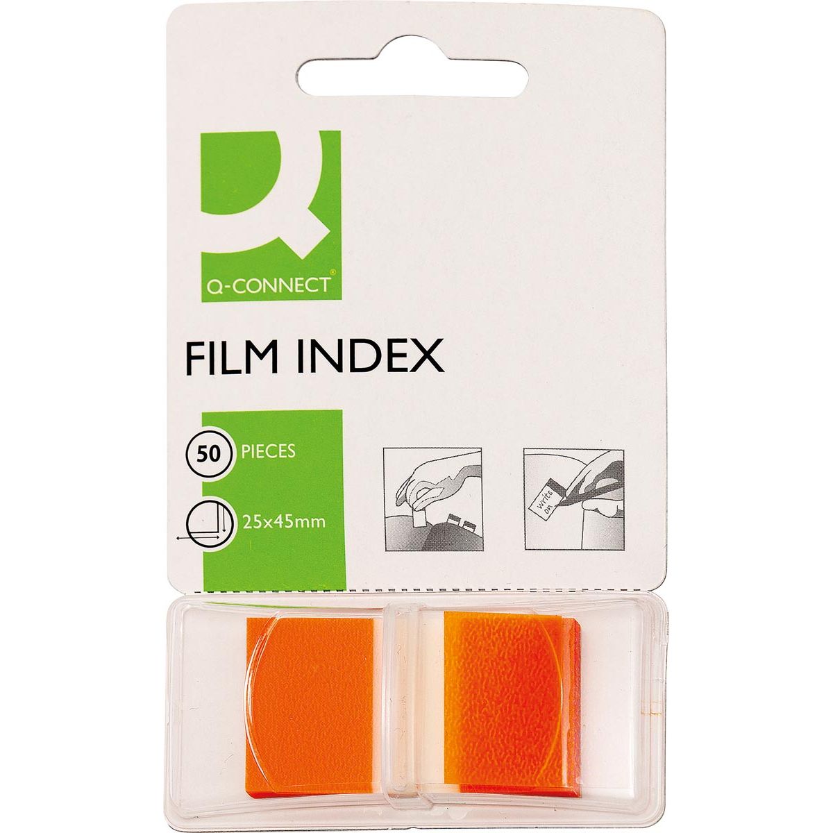 Index de connexion Q-Connect-Q, ft 25 x 45 mm, 50 onglets, orange