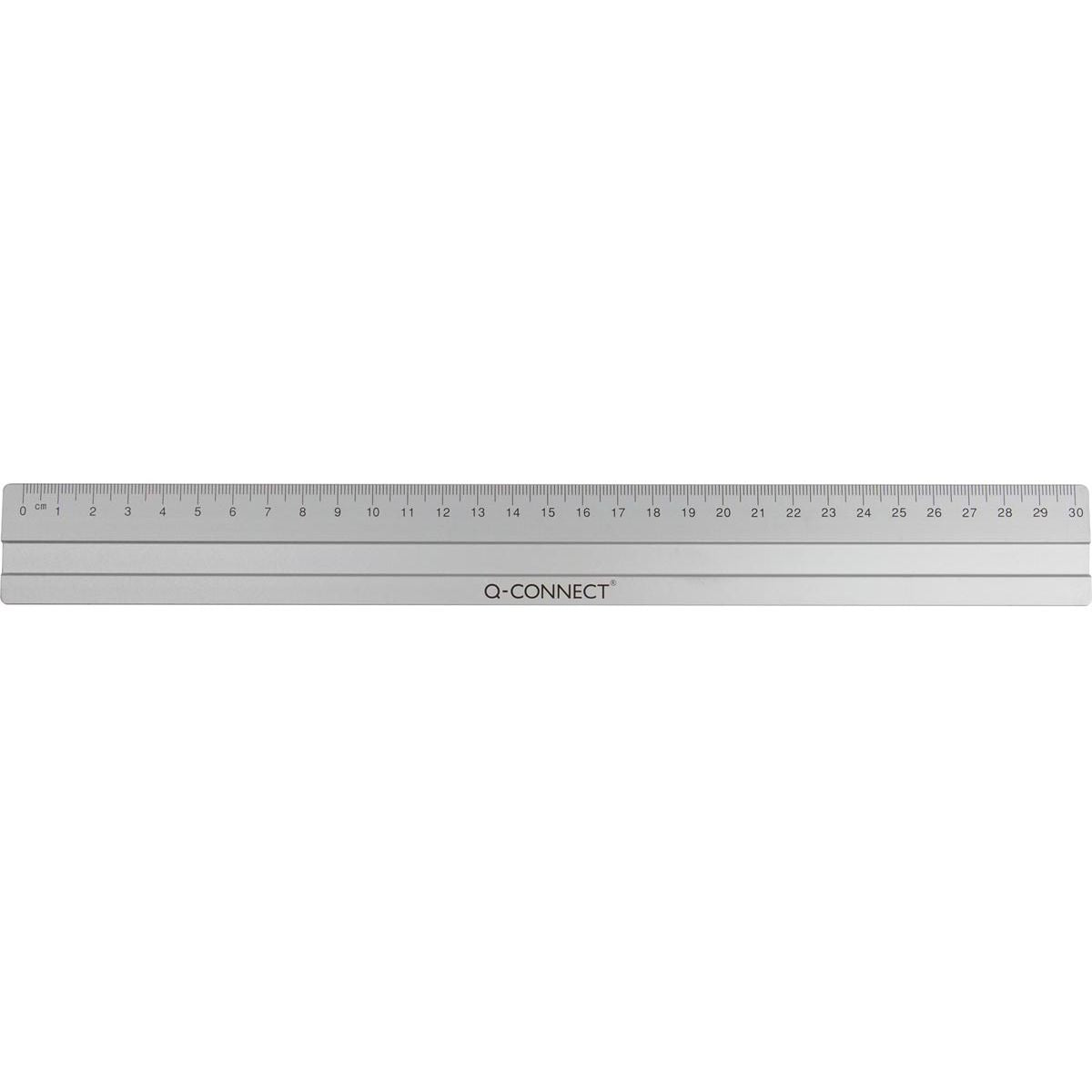 Q-CONNECT - varilla de medición, aluminio, 30 cm, en estuche colgante