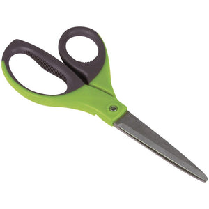 Q-CONNECT -   schaar , ft 21 cm, rechts en links, scherpe punt, RVS, grijs/groen, blister van 1 stuk