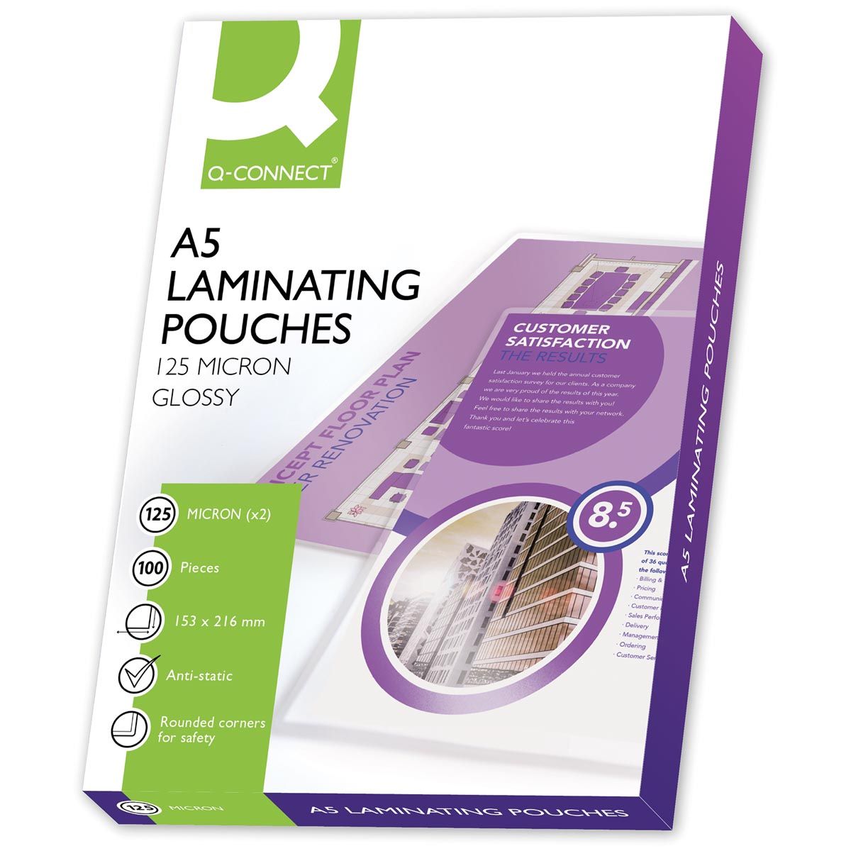 Q-CONNECT - busta di laminazione A5 2x 125 micron 100 pezzi