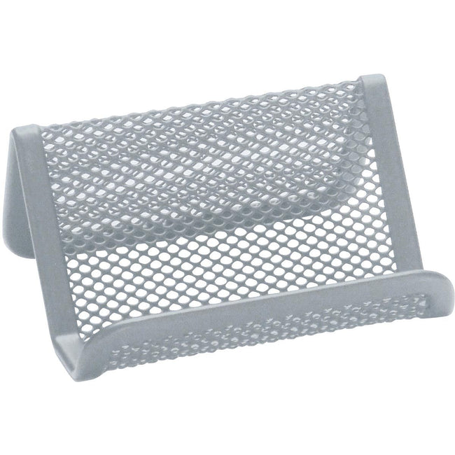 Q-CONNECT - porta biglietti da visita 11 x 7,5 x 5 cm metallo argento