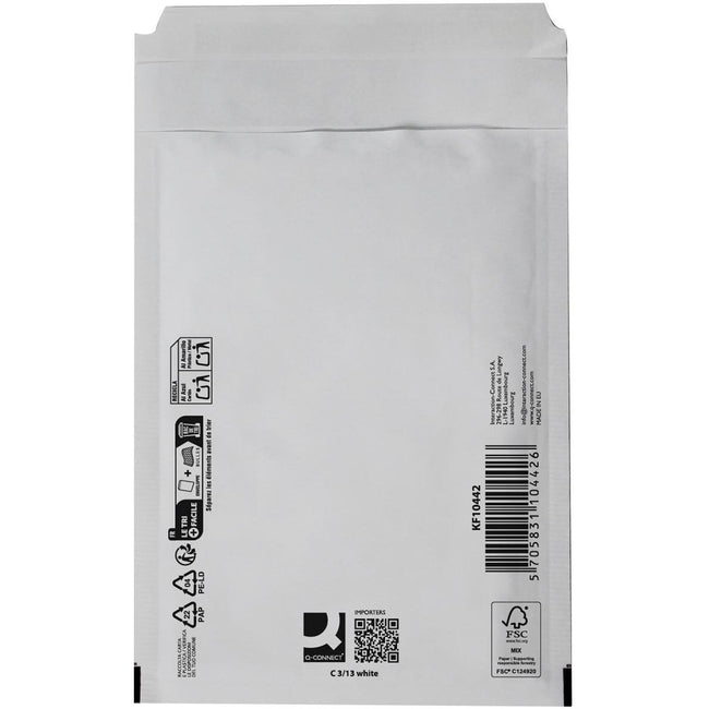 Q-CONNECT -   luchtkussenenveloppen, wit, 3-C, 170 x 225 mm, pak van 10 stuks