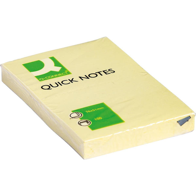 Q-CONNECT - Q-CONNECT Quick Notes, ft 51 x 76 mm, 100 vel, geel