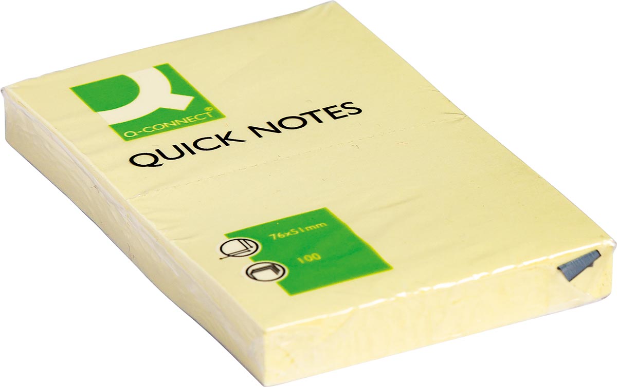 Q-CONNECT - Quick Notes, pies 51 x 76 mm, 100 hojas, amarillo