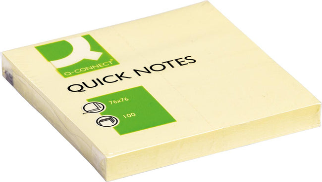 Q-CONNECT - Q-CONNECT Quick Notes, ft 76 x 76 mm, 100 vel, geel