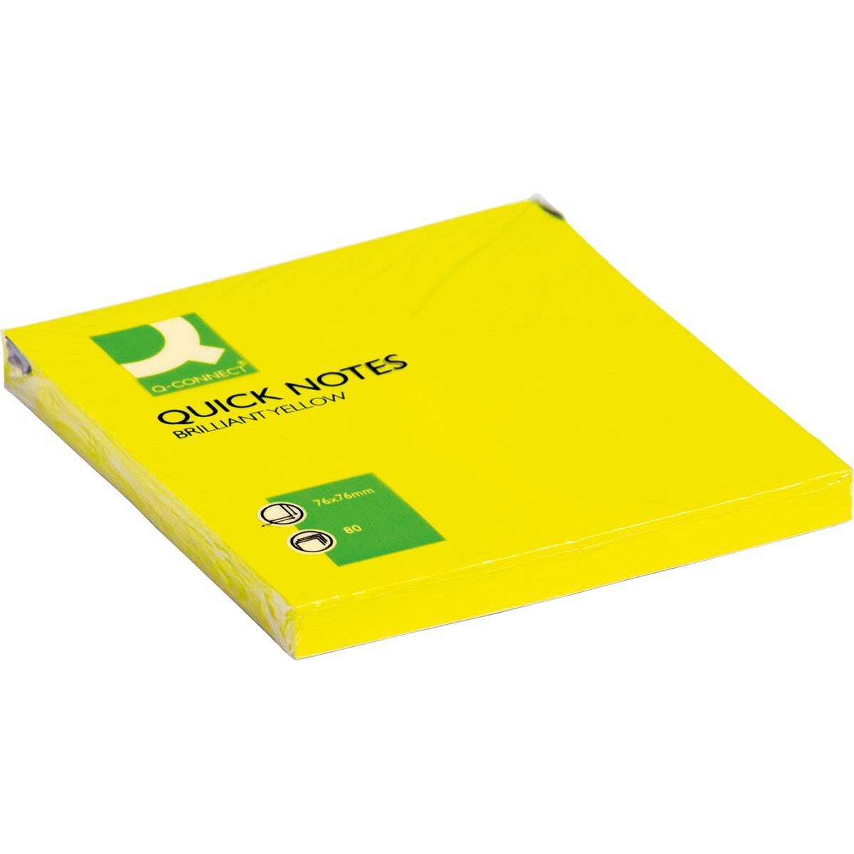 Q-CONNECT - Q-CONNECT Quick Notes, ft 76 x 76 mm, 80 vel, neongeel