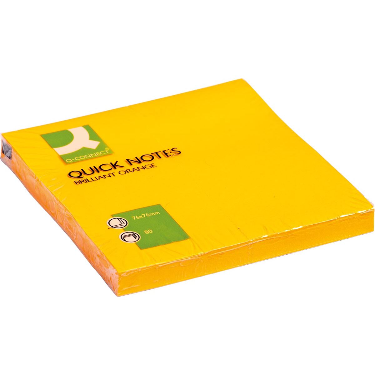 Q-CONNECT – Quick Notes, ft 76 x 76 mm, 80 Blatt, neonorange