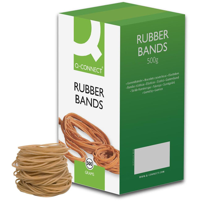 Q-CONNECT -   elastieken, breedte 1,5 mm, lengte 80 mm, nr 18, doos van 500 g