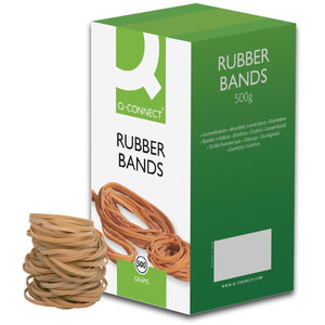 Q-CONNECT - elastici, larghezza 3 mm, lunghezza 80 mm, n. 32, scatola da 500 gr