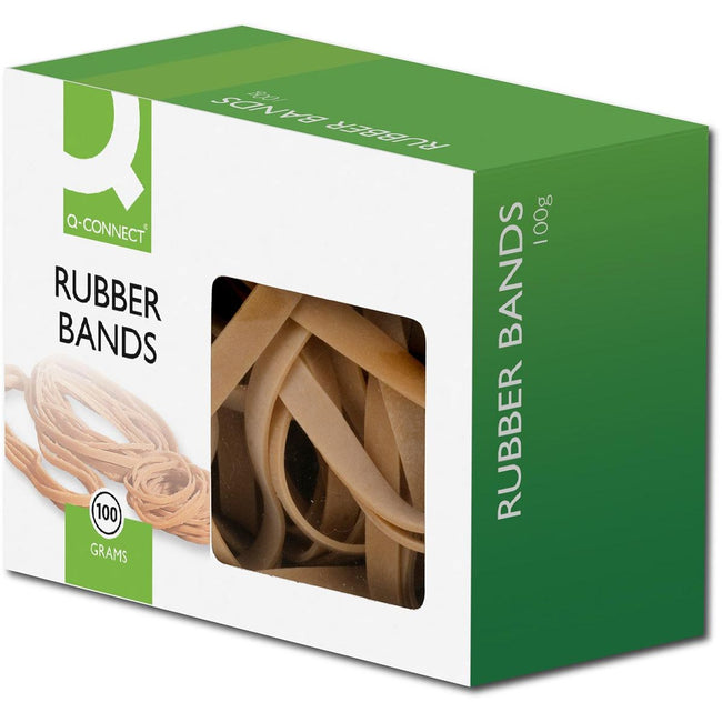 Q-CONNECT -   elastieken, breedte 9 mm, lengte 140 mm, nr 78, doosje van 100 g