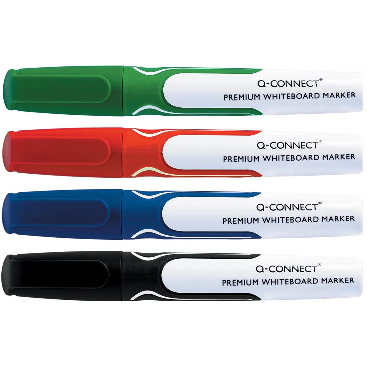 Q-CONNECT - marqueur pour tableau blanc, pointe ronde, lot de 4 couleurs assorties