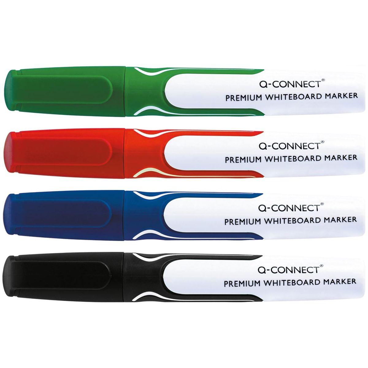 Q-CONNECT - Q-CONNECT whiteboard marker, ronde punt, set van 4 stuks in geassorteerde kleuren