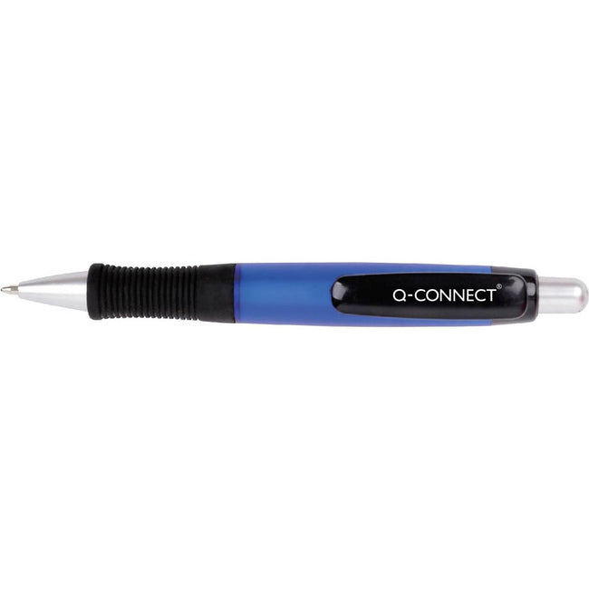 Q-CONNECT - penna a sfera, con impugnatura, 0,7 mm, punta media, blu