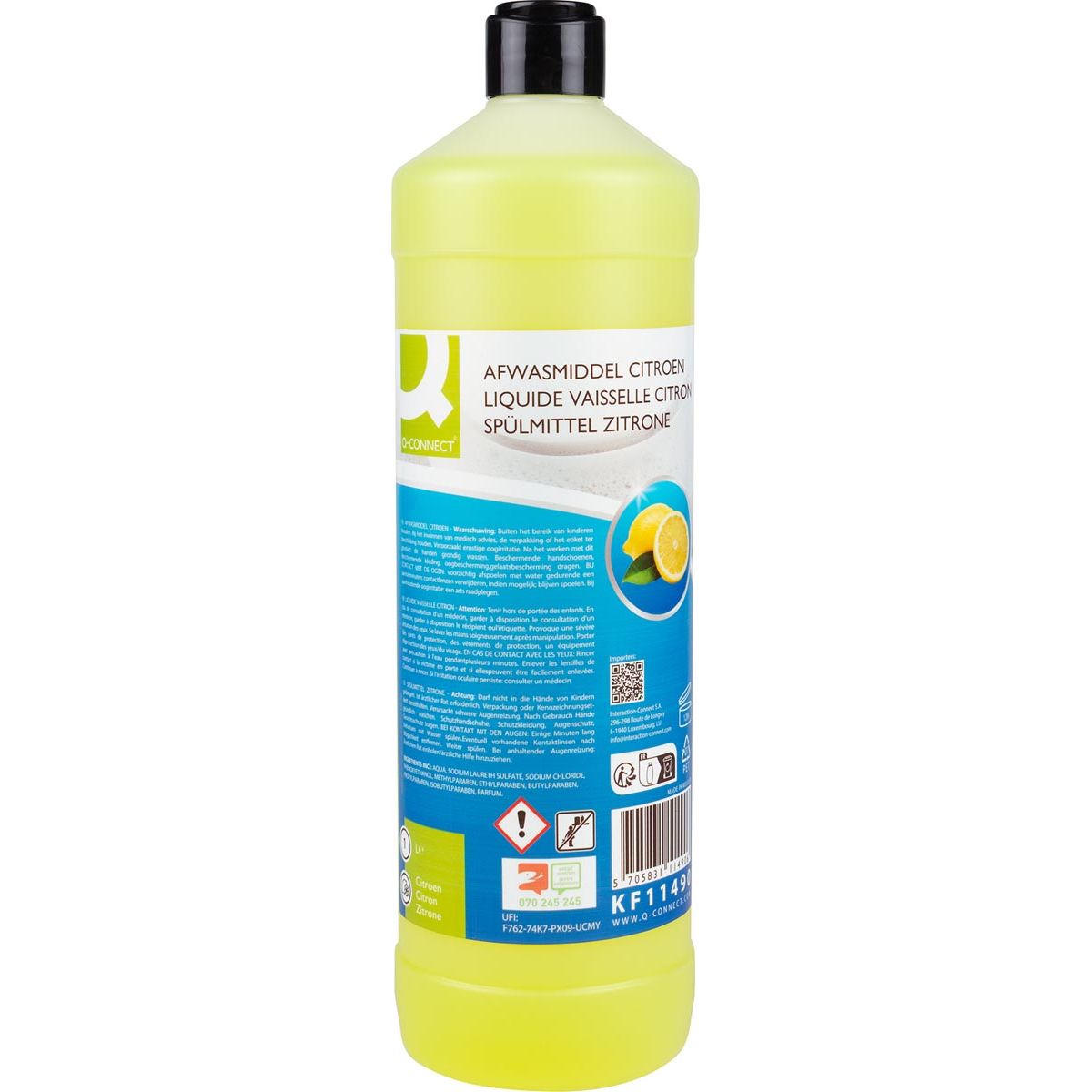 Q-CONNECT -   handafwasmiddel, 1 liter, citroen