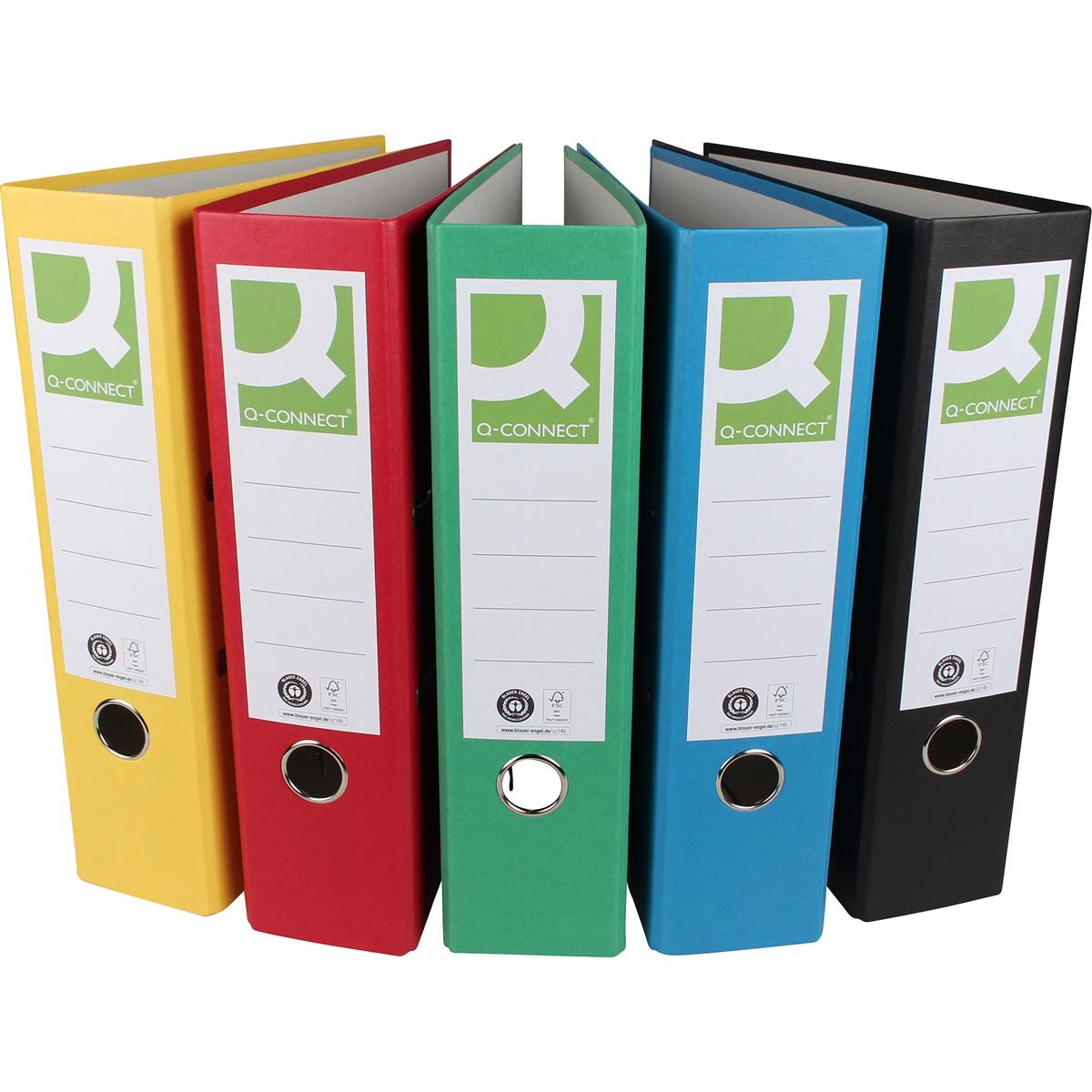 Q-CONNECT - classeur, pour ft A4, en papier Recycolor, dos de 8 cm, couleurs assorties
