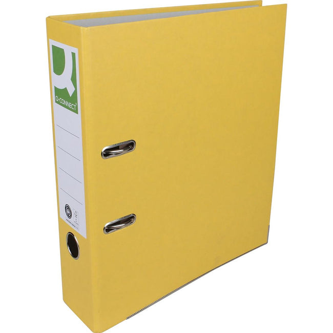 Q-CONNECT - binder, for ft A4, made of Recycolor paper, spine of 8 cm, yellow