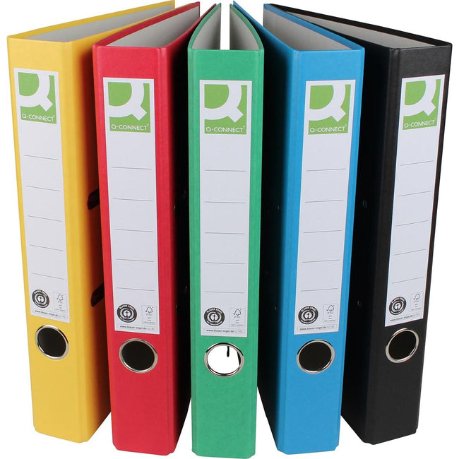 Q-CONNECT - binder, for ft A4, made of Recycolor paper, spine of 5 cm, assorted colors