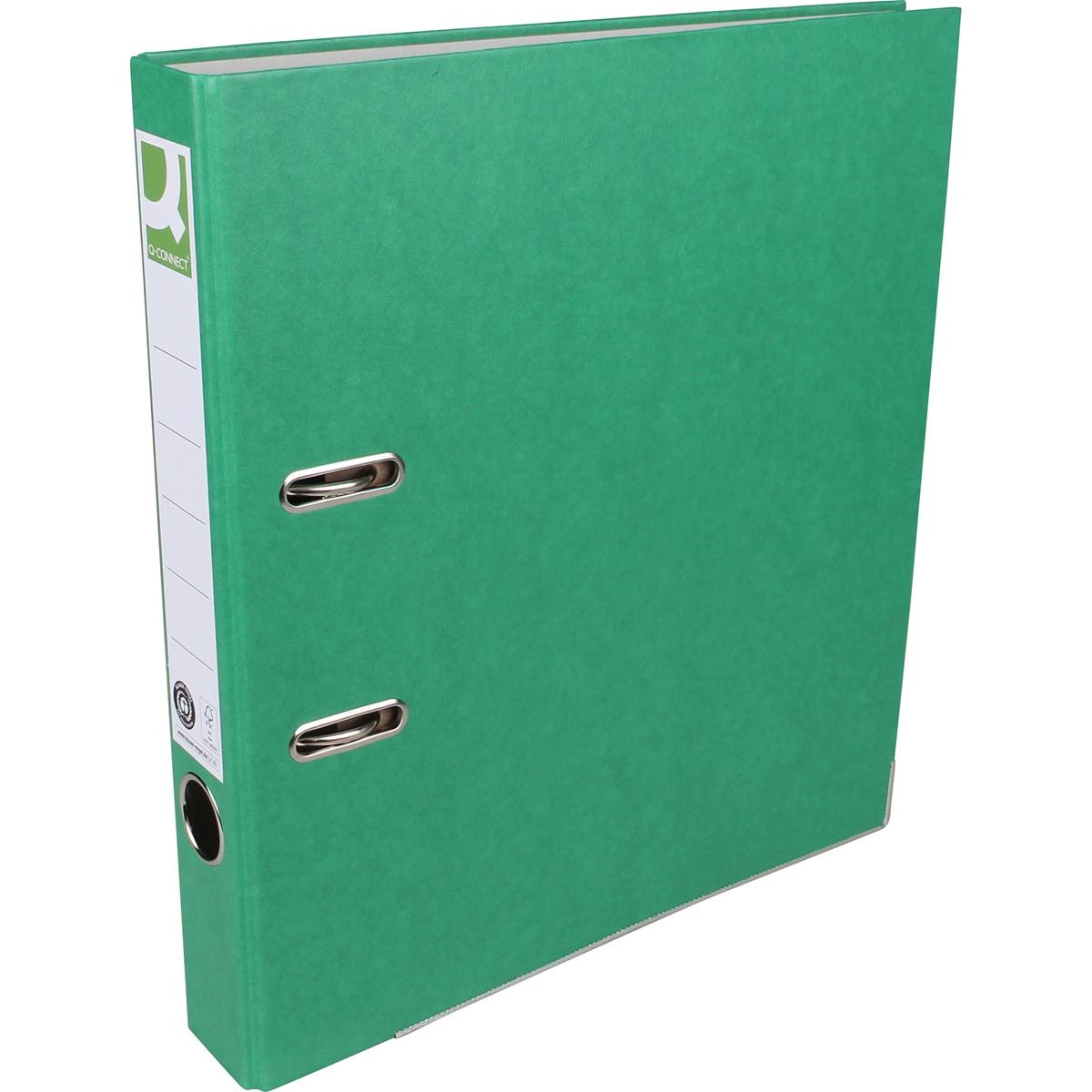Q-CONNECT - raccoglitore, per ft A4, in carta Recycolor, dorso da 5 cm, verde