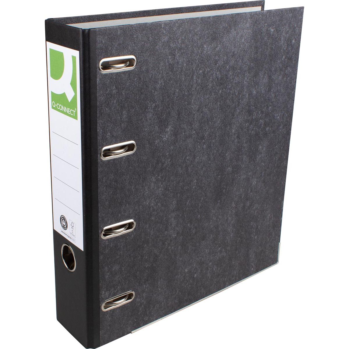 Q-CONNECT -   ordner, voor ft A4, gewolkt, dubbel, rug van 8 cm, zwart