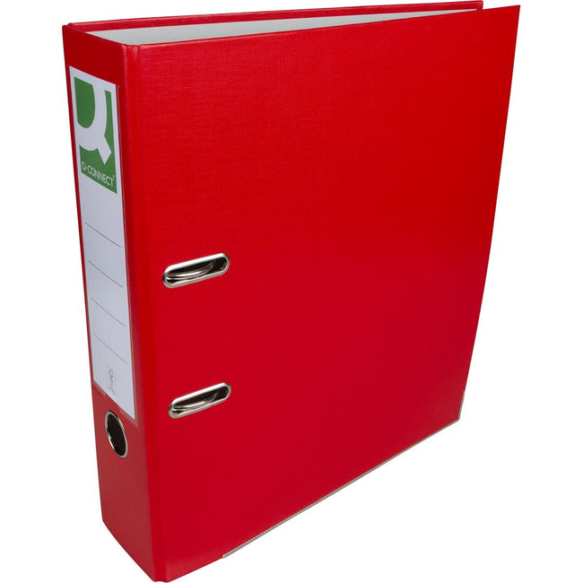 Q-CONNECT - binder, for ft A4, made of PP and paper, with protective edge, spine of 8 cm, red