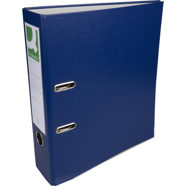 Q-CONNECT - binder, for ft A4, made of PP and paper, with protective edge, spine of 8 cm, dark blue