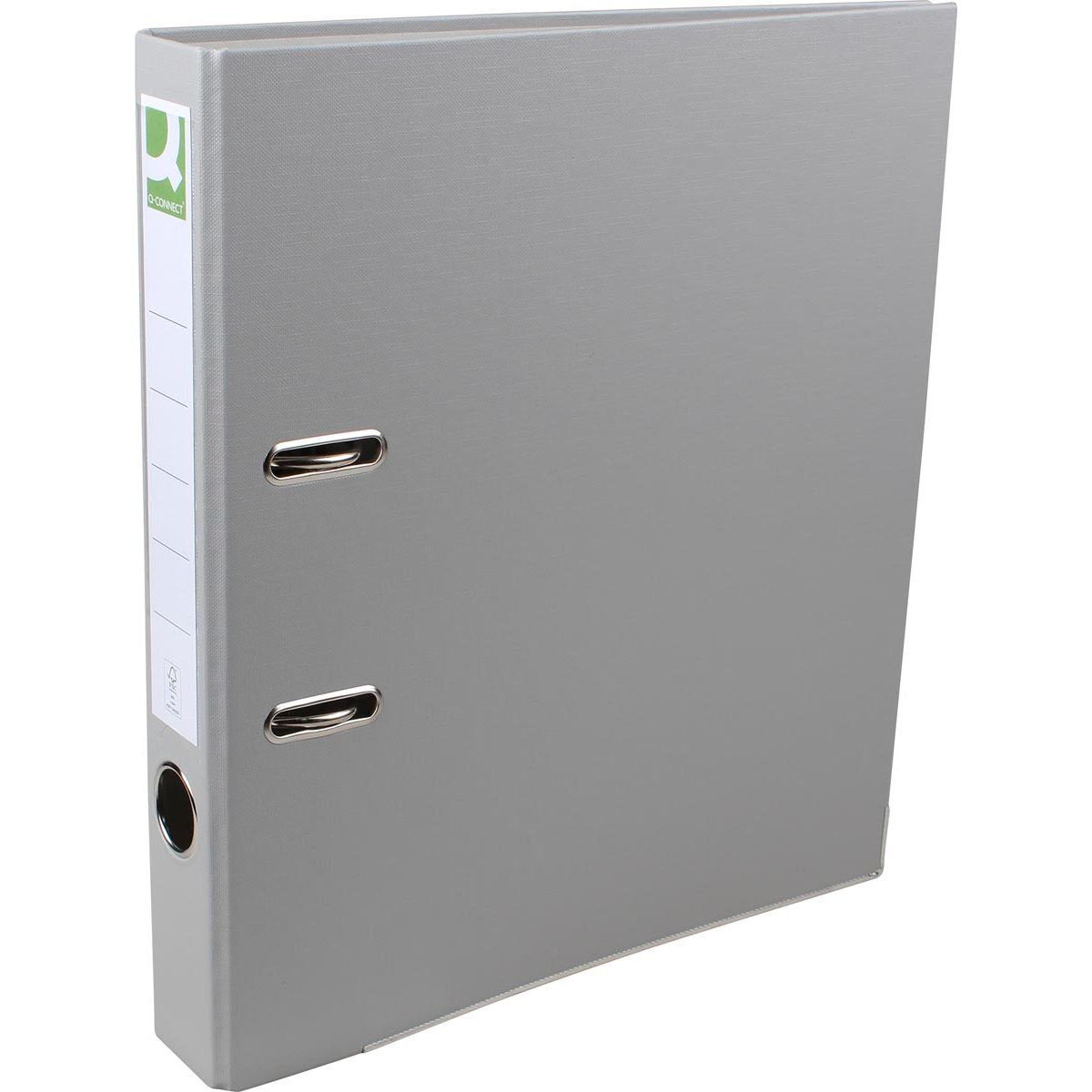 Q-CONNECT - classeur, pour ft A4, en PP et papier, avec bord de protection, dos de 5 cm, gris
