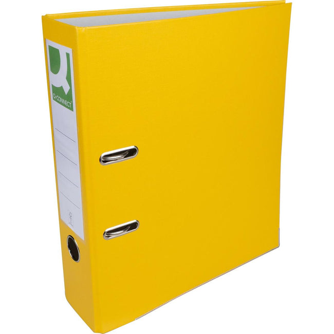 Q-CONNECT - binder, for ft A4, made of PP and paper, with protective edge, spine of 8 cm, yellow