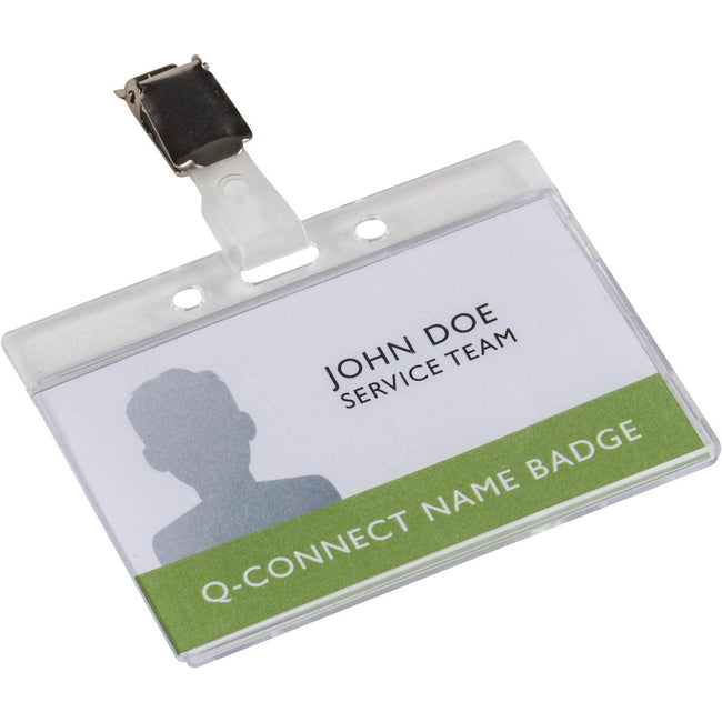 Q-CONNECT -   badge met clip 85 x 54 mm
