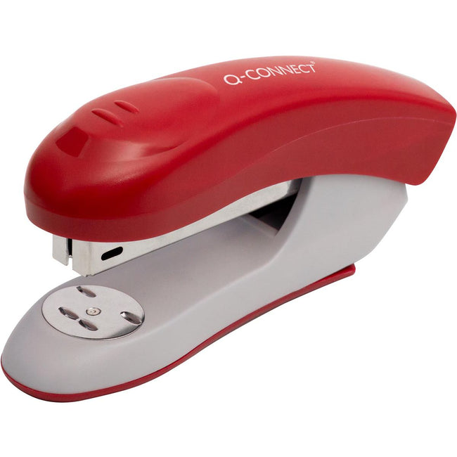 Q-CONNECT - stapler, plastic, half strip, 20 sheets, red