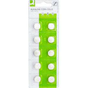 Q-CONNECT -   knoopcel, alkaline, LR54, blister van 10 stuks